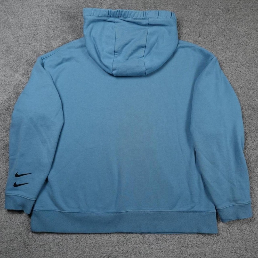 Nike Swoosh Hoodie Cerulean Blue Women's/Unisex L Oversized Fit Double Swoosh - Picture 5 of 8